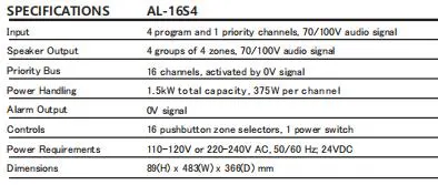 16-Zone Speaker Selector Controls up to 16 Speaker Outputs and 4 Audio Inputs